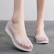 Summer New Closed Toe Coros Sandals Women's Bird's Nest Crystal Jelly Plastics Shoe Beach Seaside Vacation Flat Women's Shoes