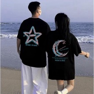 KATUN STAR AND MOON COUPLE T-SHIRT KOREAN STYLE SEMI COTTON 30S MATERIAL S-2XL ai apparel