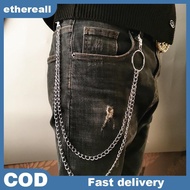 ETH 1/2/3 Layer Long Metal Belt Chain Rock Punk Hook Trousers Pant Waist Link Metal Wallet Chain Key