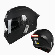 หมวกกันน็อคเต็มใบสำหรับมอเตอร์ไซค์ VGV แบบมีหน้ากากปิดได้ กระจกสองชิ้น ไฟส่องสว่าง ป้องกันหมอก ใบเลื