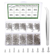 1200pcs Kit Skru Mini M1/M1.2/M1.4/M1.7 Phillips Pan Head Skru Mesin Kecil Mikro Skru Kecil Mini Skr
