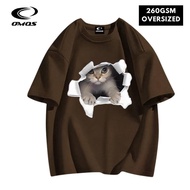 OMOS 260GSM Oversized T-Shirt Cat