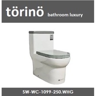 torino WC 1099 Gray One Piece  Wash Down Water Closet 250mm 10 Inch S-Trap Toilet Bowl (Jamban) 马桶