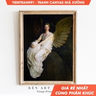 Tranh treo tường Vintage Angel Painting Wall Art Religious Painting Woman Angel Portrait Painting  A
