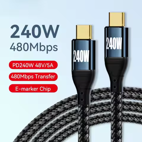 5A 240W PD Type C to USB C Charger Cable for MacBook Pro Elbow PD3.1 140W 100W QC4.0 Fast Charging D
