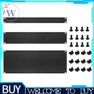 3 Pcs 1U 2U 4U Blank Panel Metal Rack Mount, Filler Panel Mount Spacer Rack Panel Kit for Enclosure 