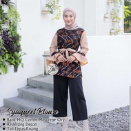 baju batik blouse kombinasi motif songket blouse kombinasi terbaru - coksu m