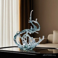 Lobby Abstract Resin Water Wave Ornaments Decoration Transparent Resin Spray Crafts Sculpture Orname