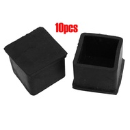 10 Pcs 30mm x 30mm Furniture Foot Protector Square Rubber Covers Black