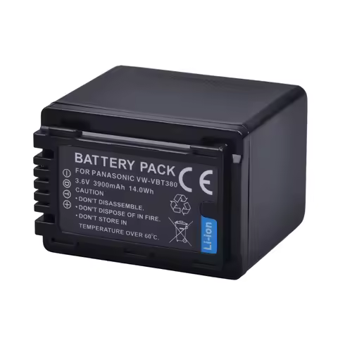 1Pc 3900mAh VW-VBT380 VBT380 VW-VBT190 VBT190 Battery for Panasonic HC-V110, HC-V130, HC-V160, HC-V1