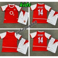 02-04 Arsenal Home Retro kids Kit Red Vintage Children's Football Shirt Henry