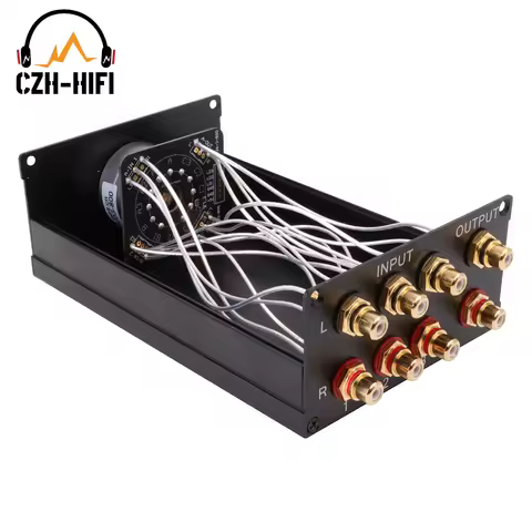 1PC Machined Full Aluminum Audio Source Selector Switcher Converter HiFi Sound Output Splitter RCA C