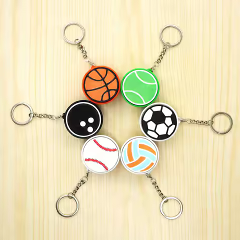 3D Printed Sports Balls Clicker Key Chain Carnival Reward Sport Ball Keychain Mini Ball Keychain for