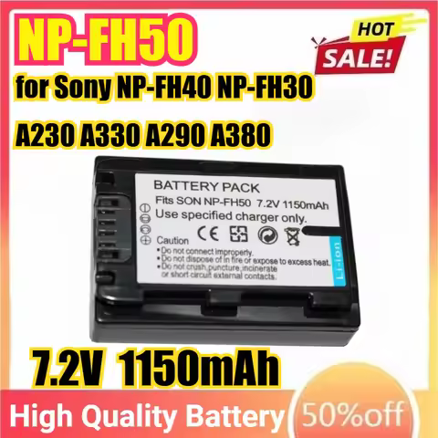 NP-FH50 NPFH50 7.2V 1150mAh Camera Battery for Sony NP-FH40 NP-FH30 A230 A330 A290 A380 A390 HDR-TG1