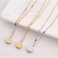 Viral Tik Tok Women's Titanium Necklace Latest Elegant Chinese/hoki Coin Pendant 2024 Korean Style C