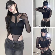 Hot Sale Women's Long Sleeve Zipper Bodysuit Romper Jumpsuit Sexy Korean Fashion For Women