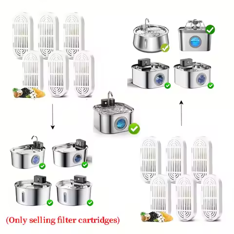 8/15Pcs Cat Water Fountain Replacement Filter Elements Pet Drinking Bowl Auto Drinking Fountain Filt