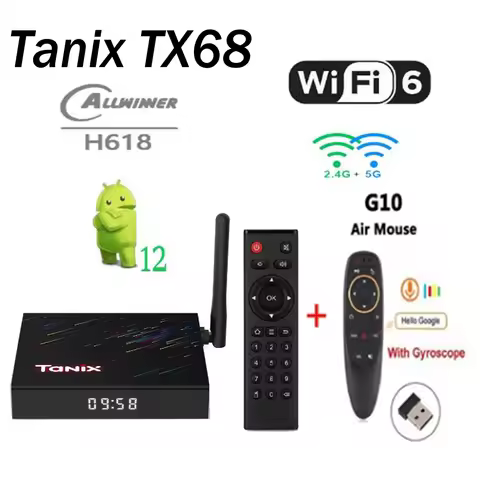 Tanix TX68 Smart TV BOX Android 12 Allwinner H618 Wifi6 5G Wifi BT5.0 AV1 4K Media Player Set top bo