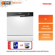 Toshiba Table Top Dishwasher DW-FL22T1(B)-MY / DW-08T3(S)-MY 8 Place Setting 8L DWFL22T1 / DW08T3S  