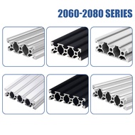 2060 2080 Aluminum Profile Extrusion Anodized Silver/Black T-slot/V-slot European Standard Linear Ra