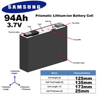 BMW i3 i8 EV car 3.7V samsung SDI 50Ah 94Ah High energy Prismatic Lithium-ion Battery pack module Ce