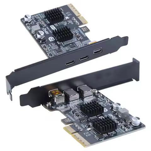 10Gbps USB3.2 DP Video Output Adapter Card PCI-E X4 X8 X16 To USB-C Expansion Cards For Windows/Linu
