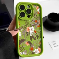 Good case 🔥ส่งจากไทยใน24ชม.🔥เคสไอโฟน11 Colorful Flowers New Straight Edge Phone case For IPhone 11 14 7Plus XR X 12 13 Pro Max 15PRO MAX 14 7 8 6s 6 Plus XS Max SE 2020 Simple Solid Candy Color Matte Liquid Silicone Phone Case
