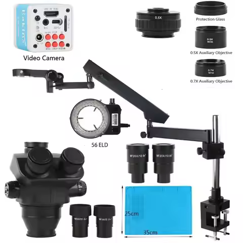 3.5X50X Simul Focal 41MP HDMI Camera Stereo Trinocular Microscope Adjustable Direction Articulating 