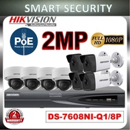 HIKVISION HIK 8Channel 2.0MP 8ch DS-7608NI-8P NVR + 2MP IP PoE CAMERA + HDD FULL SET IP CAMERA DIGIT