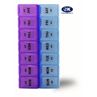 Ok Pharmacy 7 Day 14 Slots Pill Storage Box Weekly Medicine Organizer AM/PM Detach Case