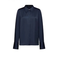 G2000 Women's Long-Sleeved Satin shirt Navy Blue Work For Women