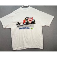 100% Cotton Retro 90s Ayrton Senna McLaren Formula One Formula Car Graphics T-Shirt