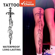 Cool Longsword Totem Temporary Tattoo Stickers “Live to Die” Waterproof Skin-Friendly Lasts 7-14 Day