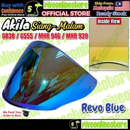 AKILA Visor G838 / G555 / MHR 946 / MHR 939 For Day & Night Use REVO Helmet Visor V838 MHR Cermin To