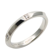 Tiffany & Co.) Trueband 戒指，950 鉑金，鑽石，約 4.5 克 [二手]