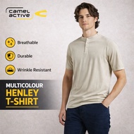 camel active Men's Outdoor Casual Regular Fit Henley T-Shirt - Multicolour 9-282Y24CL2843