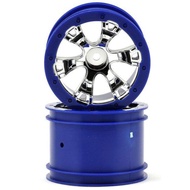 TRAXXAS 2.2′′ Geode Beadlock Style Wheels w/12mm Hex (2) (Chrome/Blue) 7273