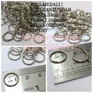 Ring Medali Ring Gantungan Aksesoris Nickel 12mm x 12mm Per Gross isi