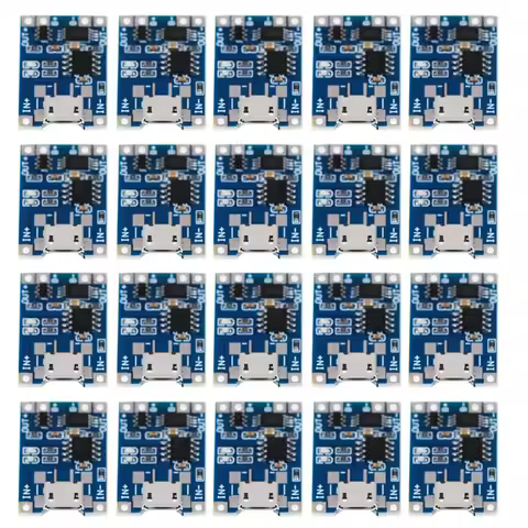 20 Pieces TP4056 Charging Module Battery Charging Board with Battery Protection 18650 BMS 5V Micro U