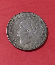 uang koin kuno perak wilhelmina 1/2 gulden 1929