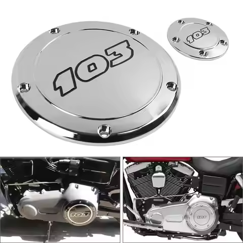 Motorcycle 103 Side Derby Cover 2PC For Harley Touring Road King Softail Fat Boy Dyna Low Rider Clut