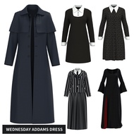 【Wednesday Addams Dress】Girls Halloween Cosplay Costume | Addams Family Outfit | Children's Performa