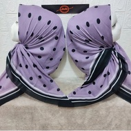 HIJAB SEGI EMPAT VOAL MOTIF POLKADOT UNGU JILBAB KERUDUNG TERBARU