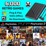 Harddisk Retro Game Plug & Play (500GB) 6000 Games Retrobat Portable Emulator HDD + PS1 PS2 PSP GBA
