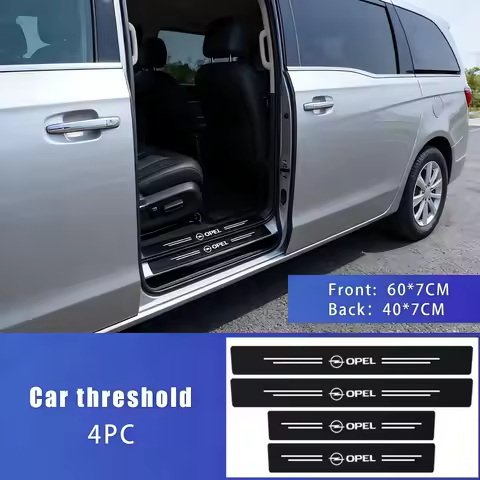 4PCS Car Door Sill Sticker 3D Carbon Fiber Protection Sticker For Opel Corsa Astra Mokka-e Frontera 