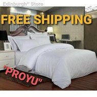✒▩"proyu" 100% COTTON 7 IN 1 HOTEL STYLE (1000 thread count)CADAR Fitted Bedsheet With Comforter (Queen/King)