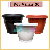 Pot Gentong VINCA 30 HITAM PUTIH COKLAT Pot Plastik Bunga Jumbo Besar
