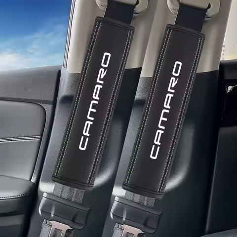 2Pcs Nappa Leather Seat Belt Shoulder Cover Pads for Chevrolet Camaro SS RS LT ZL1 2016 2017 2018 20