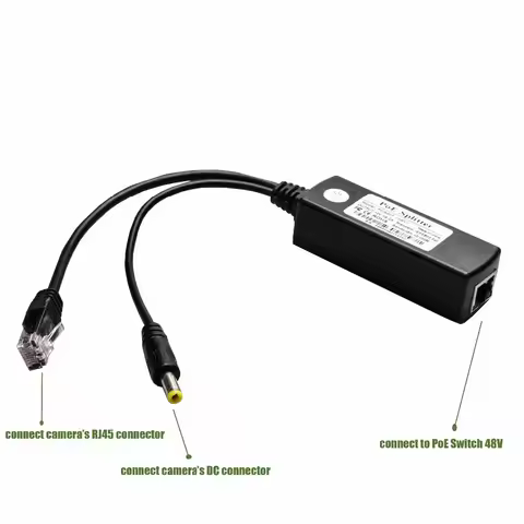 BESDER IEEE802.3af 48V PoE Splitter Cable 15.5W POE Adapter Cable,Active POE Splitter Power supply M
