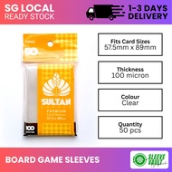 Sultan Supply Card Sleeves - Topaz (57.5 x 89 mm, Clear, 100 micron, 50 pcs)
